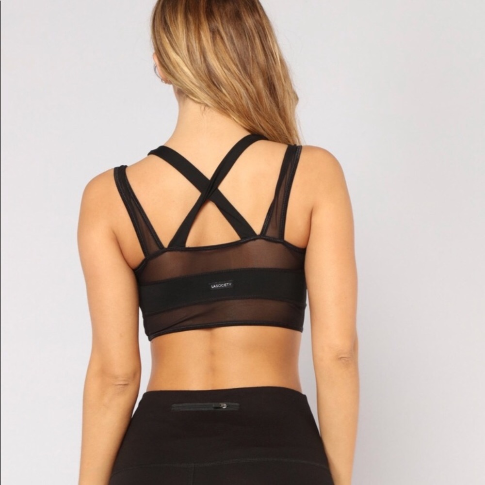 Cross Cross Strappy Sports Bra Mesh S New Layered